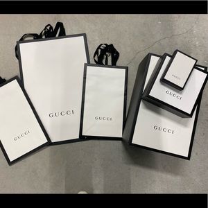 Set of 3 Gucci boxes and 3 bags